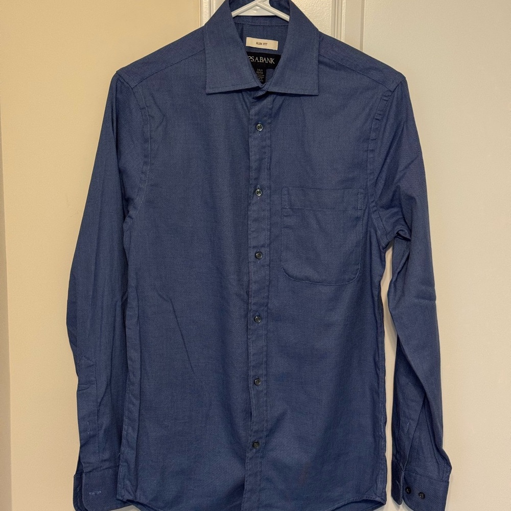 Jos. A. Bank Slim Fit Blue Button Down Shirt 14.5 - 32/33